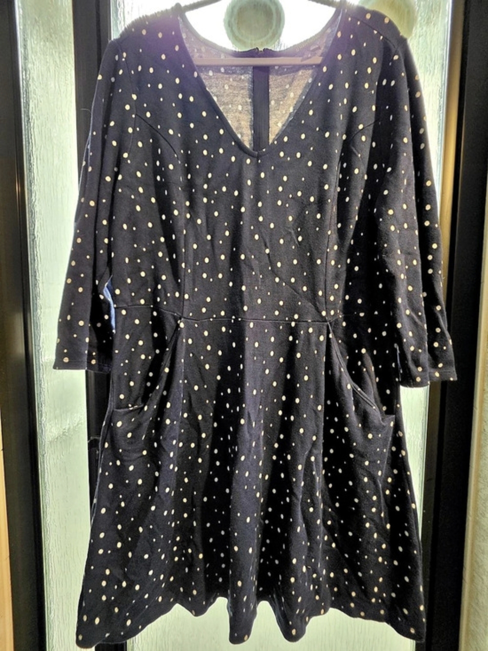 Hawthorn Polka Dot Mini Dress in Navy & White Size XXL
